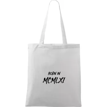 Born in - Římské číslo 1961 - Taška bavlněná - 42 x 38 cm ( Bílá )