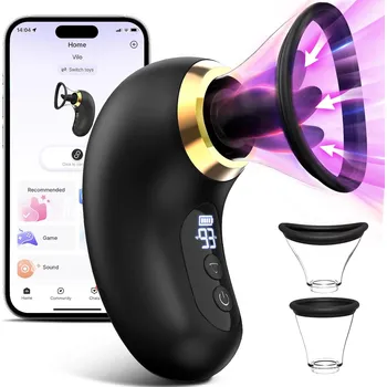 Vibrátor SuperLove Tongue Sucking, Licking & Vibrating Stimulator with App Black