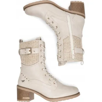Dámské kozačky Mustang dámské kozačky bílé 1441-507-243
