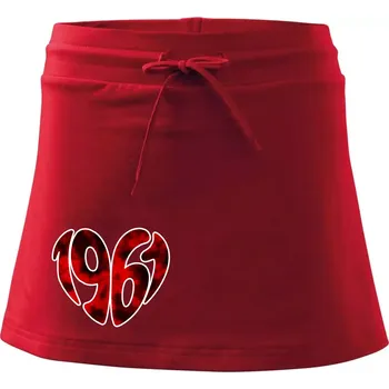 Dámská sukně 1961 v srdci - Sportovní sukně - two in one - S ( Červená )