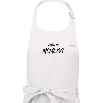 Kuchyňská zástěra Born in - Římské číslo 1966 - Dámská zástěra na vaření - Univerzální velikost ( Bílá )