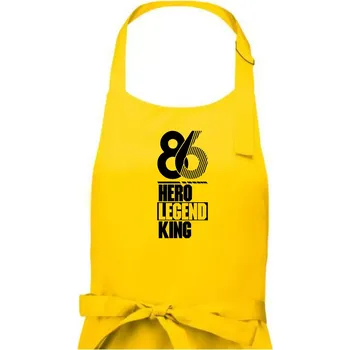 Kuchyňská zástěra Hero, Legend, King 1986 - Pánská zástěra na vaření - Univerzální velikost ( Žlutá )