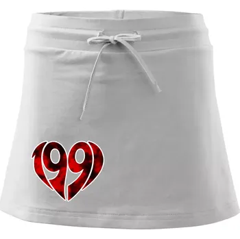 Dámská sukně 1991 v srdci - Sportovní sukně - two in one - L ( Bílá )