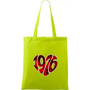 1976 v srdci - Taška bavlněná - 42 x 38 cm ( Limetková )