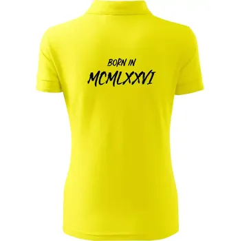 Born in - Římské číslo 1976 - Polokošile dámská Pique Polo - 2XL ( Citrónová )