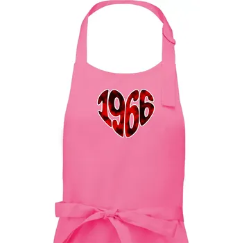 Kuchyňská zástěra 1966 v srdci - Pánská zástěra na vaření - Univerzální velikost ( Růžová )