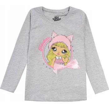 Dívčí tričko EplusM dětské tričko s dlouhým rukávem bavlna šedé, velikost 110