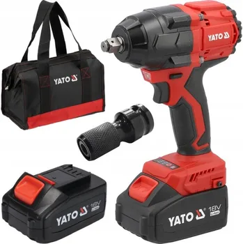 Aku rázový utahovák 850 Nm YATO 2 akumulátory + taška 2x 4,0 Ah YT-8277935