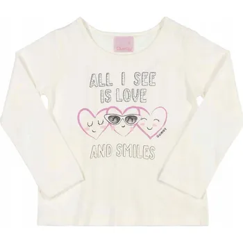 Dívčí tričko Dívčí halenka s dlouhým rukávem, bílá, Quimby, vel.