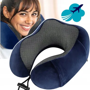 Polštář Polštář s rohlíkem na krk do letadla, opěrka hlavy, paměťová pěna PRO