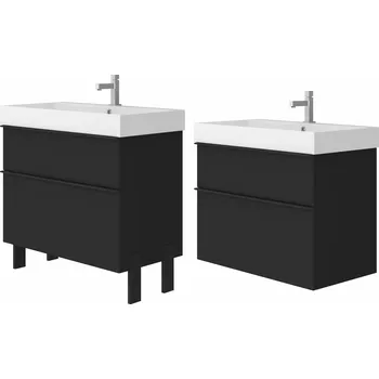 Koupelnový nábytek Lavedo Manhy Black 85 koupelnová skříňka s umyvadlem, MH-85B