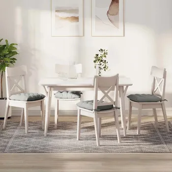 Polštář Polštáře na sedadla 4 pcs Světle šedá 40 x 40 x 6 cm