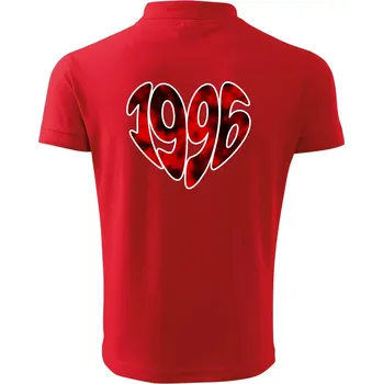 Pánská košile 1996 v srdci - Polokošile pánská Pique Polo 203 - S ( Červená )