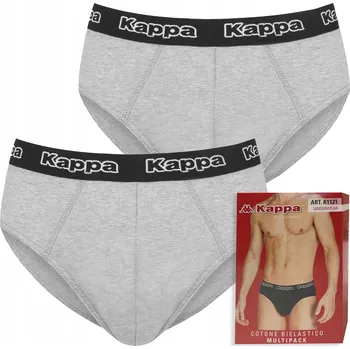 Slipy Značkové pánské slipy Kappa Slipy pánské bavlna pohodlné 2ks šedé L