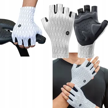 Cyklistické rukavice Cyklistické rukavice Rockbros silniční, velikost: L - bílo-černé