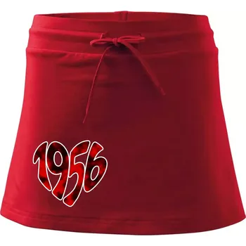 Dámská sukně 1956 v srdci - Sportovní sukně - two in one - L ( Červená )