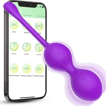 SuperLove Premium Kegel Exercise Balls with Vibrations & App Purple