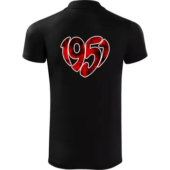 Pánská košile 1951 v srdci - Polokošile Victory sportovní (dresovina) - S ( Černá )