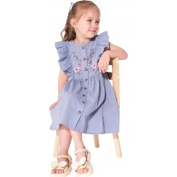 Dívčí šaty Bavlna Šaty BONITO pro dívky, velikost 110, MODRÉ