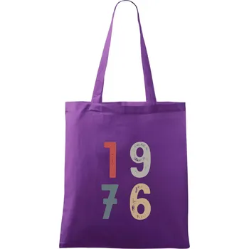 Nákupní taška Vintage číslice 1976 - Taška bavlněná - 42 x 38 cm ( Fialová )