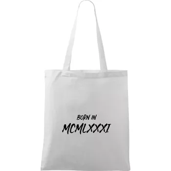 Born in - Římské číslo 1981 - Taška bavlněná - 42 x 38 cm ( Bílá )