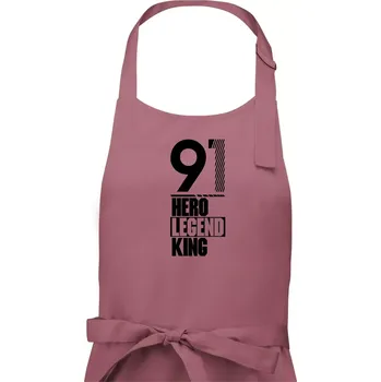 Kuchyňská zástěra Hero, Legend, King 1991 - Pánská zástěra na vaření - Univerzální velikost ( Starorůžová )