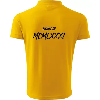Pánská košile Born in - Římské číslo 1981 - Polokošile pánská Pique Polo 203 - 5XL ( Žlutá )