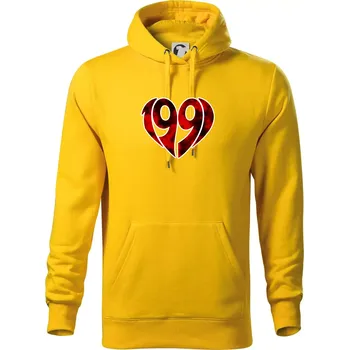 Pánská mikina 1991 v srdci - Mikina pánská Cape s kapucí - XL ( Žlutá )
