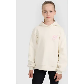 Chlapecká mikina 4F dětská mikina bavlna bílá, velikost 146