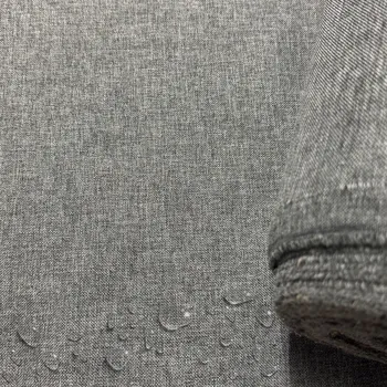 Vodoodpudivá látka Imitace lnu, 220 g/m², šíře 160 cm, šedá