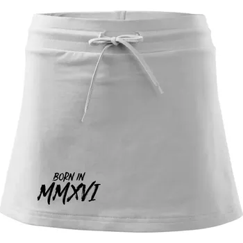 Dámská sukně Born in - Římské číslo 2016 - Sportovní sukně - two in one - XS ( Bílá )