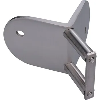 Zábradlí úchyt na vnější rohové kotvení sloupku, leštěná nerez - rohová kotevní deska