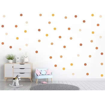 Samolepící dekorace Puntíky boho samolepky na zeď 50 ks 4x4 cm