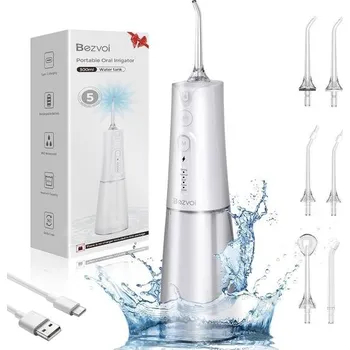 Bezdrátový elektrický ústní irigátor Water Flosser, 5 režimů a 6 trysek, nádržka na vodu 300 ml,
