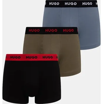 Pánské spodní prádlo Boxerky HUGO TRUNK TRIPLET PACK 3-pack 50532611 hnědá 82A, vel. M
