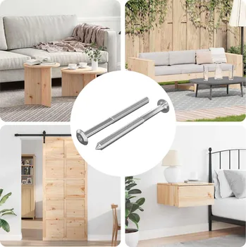 Nábytkové kování Nábytkové šrouby 2 pcs Stříbrná M6 x 85 mm Ocel