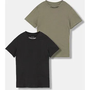 Chlapecké tričko Dětské bavlněné tričko Calvin Klein Jeans 2-pack IB0IB02529.128.170.9BYA zelená 87X, vel. 164
