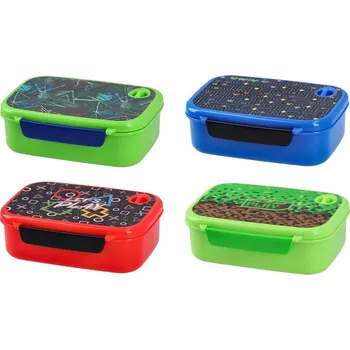 Svačinový box JUNIOR-ST Plastový box na svačinu 765 ml pro děti (4 motivy) 585499