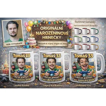 Narozeninový 9 - světle modrý / přehnané rysy