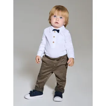 Sinsay - Kostkované kalhoty s nastavitelným pasem - tmavě hnědá - 068EN-89X - 068EN-89X-86