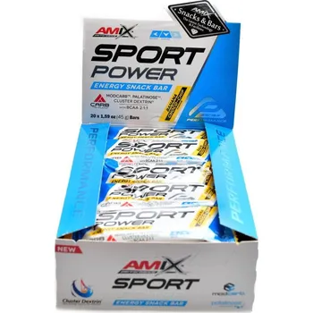 Amix Performance Sport Power Energy Snack Bar 20 x 45 g - banán-čokoláda