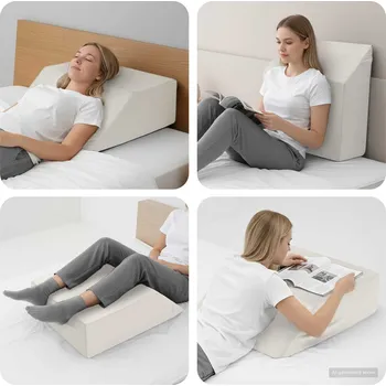 Polštář Polštář na nohy Jednobarevný Bílá 63 x 52 x 19,5 cm