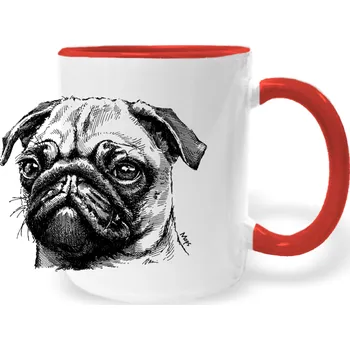 Hrnek - Mops Barva: Červená