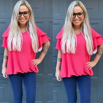 Dámská halenka Halenka s volánky BELLA Barva: Lososová