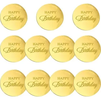 12dílná sada akrylových ozdob na dorty, Všechno nejlepší k narozeninám, ozdoby na muffiny, mini