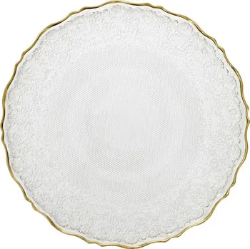 Dekorační talíř | LISALA | průhledný se zlatým okrajem | 21 cm | 862057