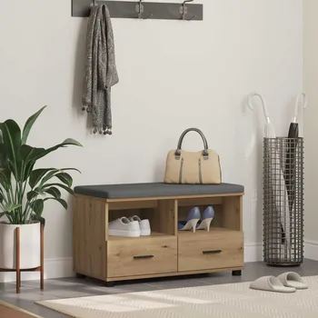 Chodbičková lavice s polštářem Řemeslný Dub 80 x 38 x 46 cm