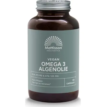 Doplněk stravy Mattisson Veganský olej z řas Omega-3 500 mg - DHA 375 mg a EPA 125 mg - 120 kapslí