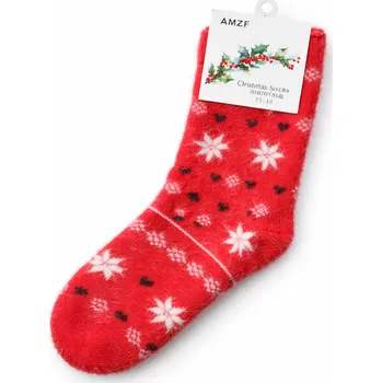 Dámské ponožky xcena Vlněné ponožky červení vánoční Velikost: 35-38
