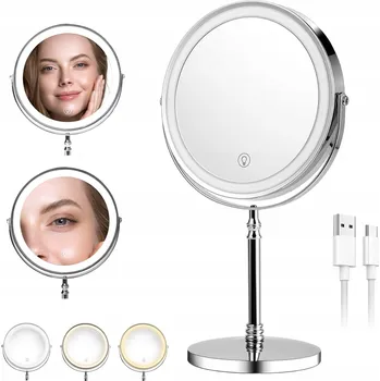 Zrcadlo Zrcadlo zrcadlo stojící stříbrné LED 1x/10x s regulací jasu